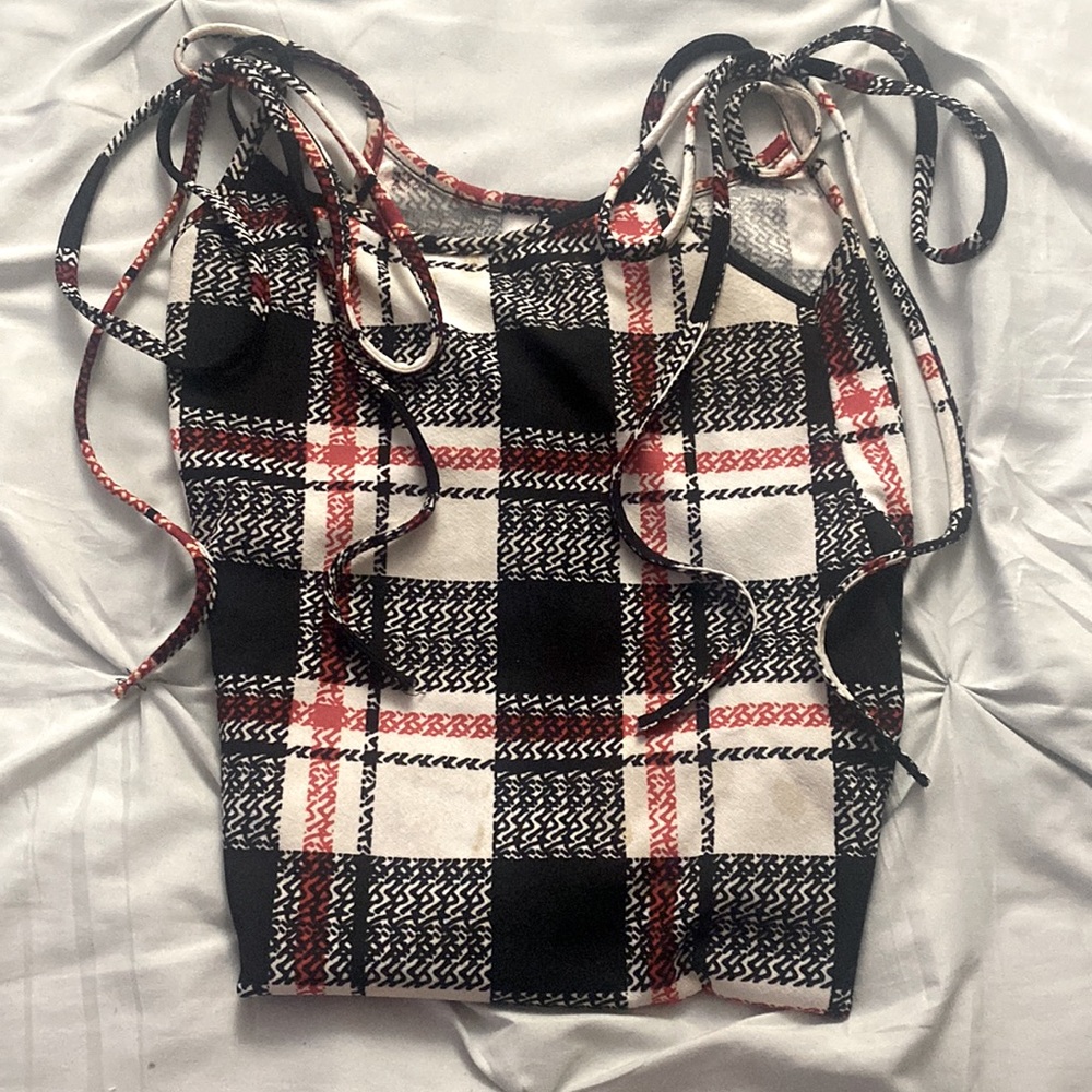 Coqette girl flannel top , two bows attached and from SHEIN (don’t flop)